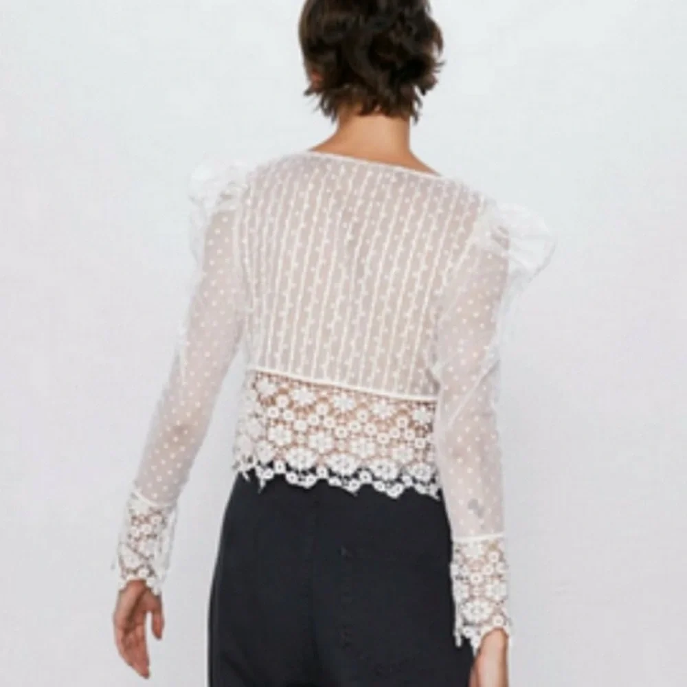 Zara dotted mesh top